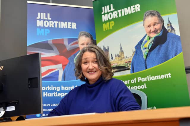 Hartlepool MP Jill Mortimer in her new office in Scarborough Street.