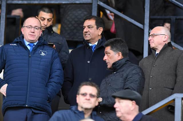 Hartlepool United owner Raj Singh during the Vanarama National League match between Notts County and Hartlepool United at Meadow Lane, Nottingham on Saturday 2nd November 2019. (Credit: Jon Hobley | MI News)