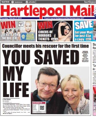 The day Ged Hall met the woman whose alertness saved his life.