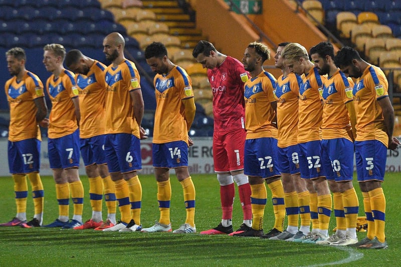 A minutes silence before kick-off for the death of the Mansfield Town owner John Radford's mother