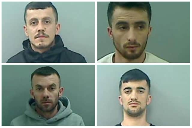 Clockwise from top left: Zenel Tusha, Petrit Tusha, Mirush Tusha and Leo Metushi who ran a cannabis production centre from a property in Chester Road, Hartlepool.