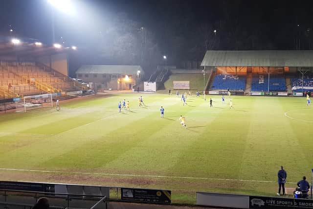 Pools played Halifax Town at The Shay on Tuesday evening.