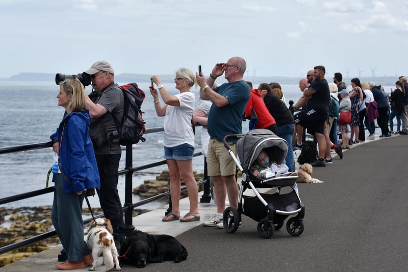 Crowds take pictures at the Parade of Sail in Hartlepool.