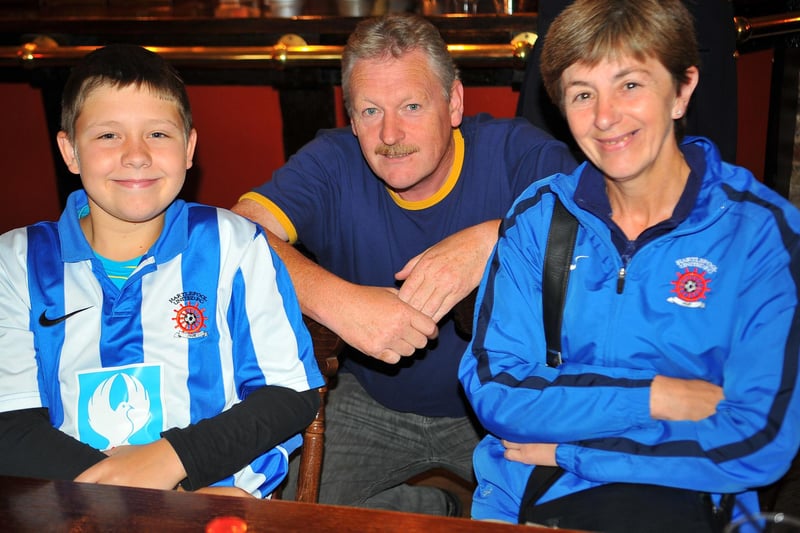 Pools fans in a pub before the game against York City .Photograph by FRANK REID