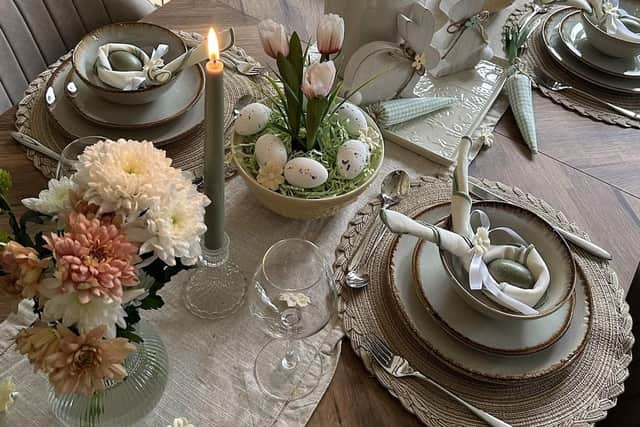 These tablescaping ideas from Viners and Mason Cash will transform your classic roast into an Easter spectacular. Image: Home by Holli