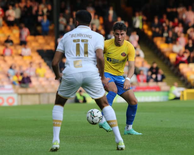 Josh Hawkes playing against Port Vale.
