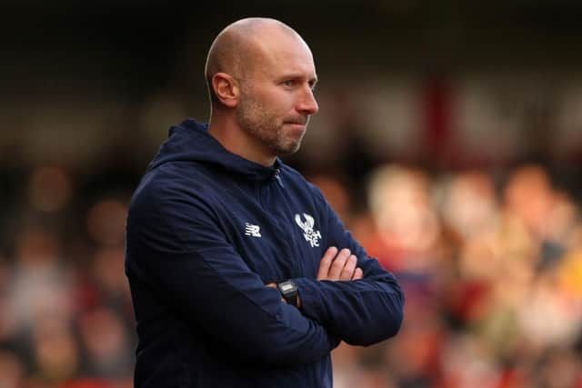 Kidderminster manager Russ Penn reflected on his side's 1-1 draw with Hartlepool United. (Photo by Barrington Coombs/Getty Images)