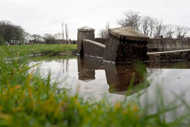 File picture from 2018 of Waterlogged graves in Stranton Cemetery.