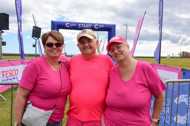 The Hartlepool Race for Life on Sunday. From left to right: Julie French, with David and Carol Penrose.