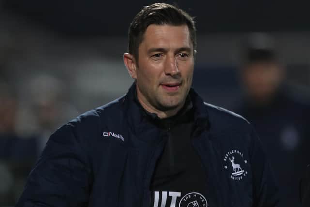 Graeme Lee was appointed Hartlepool United manager following the shock exit of Dave Challinor in 2021. (Credit: Mark Fletcher | MI News)