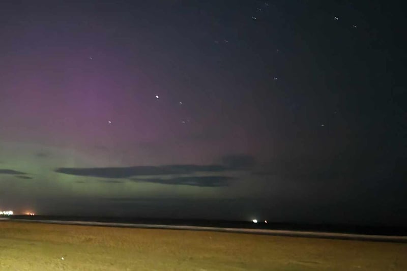Marion Hall Pieters managed to capture the aurora from near the beach huts in Seaton Carew.