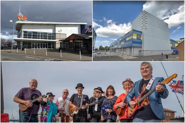 From left: Hartlepool's Vue Cinema, Billingham Forum Theatre and the Phoenix Variety Showgroup.