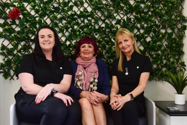 Lynne Devine (centre)  has thanked daughter Katie Devine (left) and staff member Carol Jones (right), as well as customers. /Photo: Kevin Brady