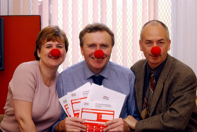 Hartlepool's Voluntary Development Agency celebrate Comic Relief in 2003.