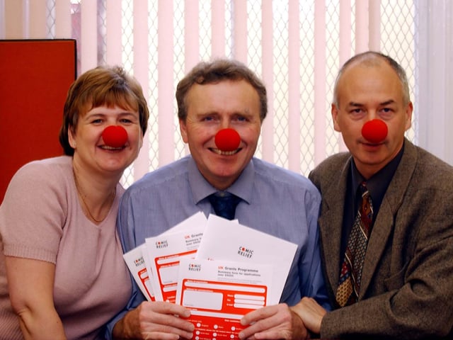 Hartlepool's Voluntary Development Agency celebrate Comic Relief in 2003.