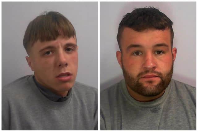 Jack Setchell (left) and Charlie Dunn, both from Hartlepool, were jailed at York Crown Court.