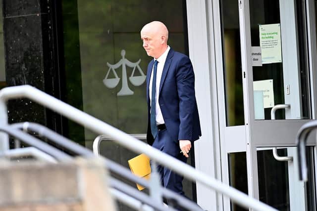 Joseph Casey leaving Teesside Magistrates' Court after pleading guilty to three counts of voyeurism.