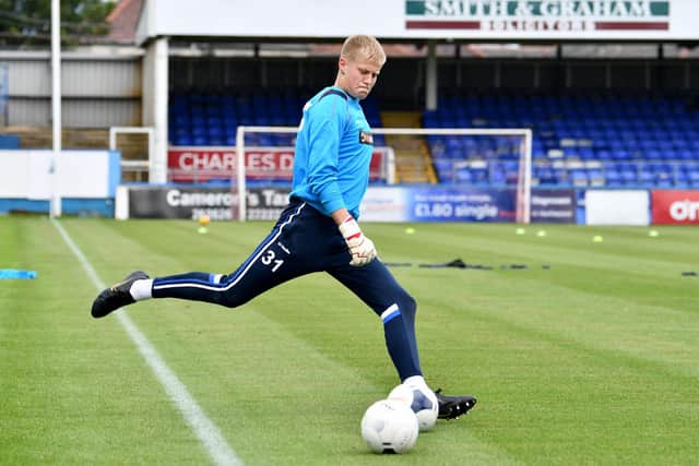 Brad Young warming up at Hartlepool United (photo: Frank Reid)