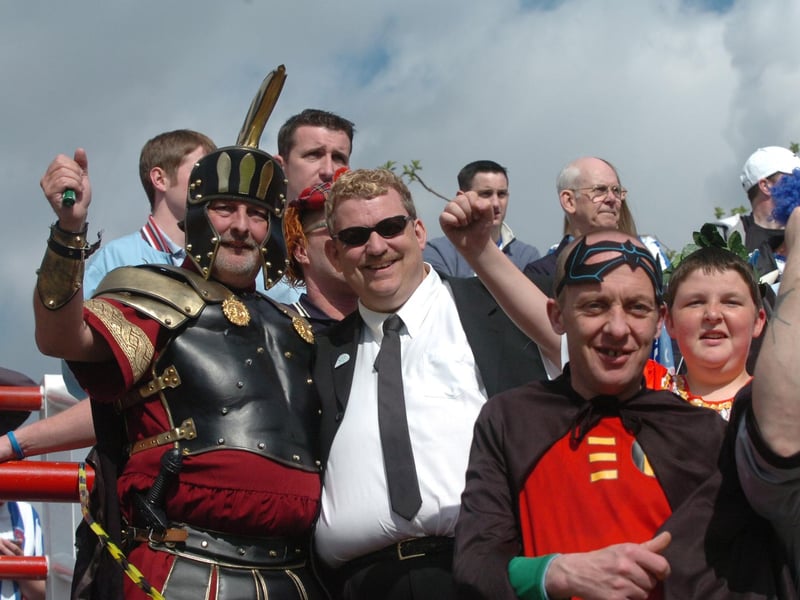 A variety of costumes at Brentford in 2006.