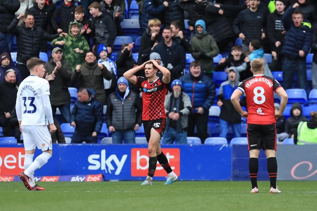 Was a little erratic at times in the first half when trying to intercept Tranmere attacks. Covered over quite well for Ferguson who was allowed to get forward. Allowed Saunders in between with Murray for the penalty decision. Booked. (Photo: Chris Donnelly | MI News)