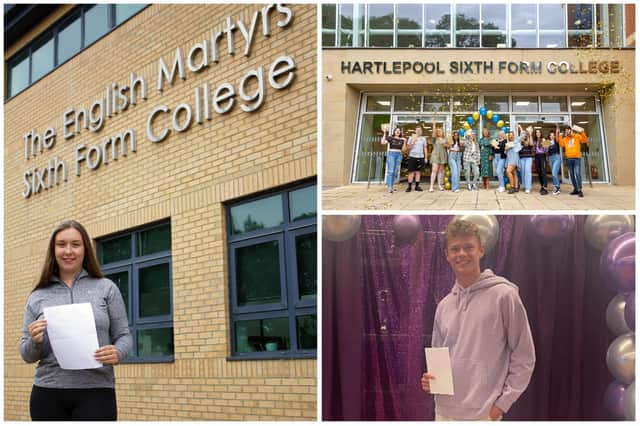 Just some of the student celebrating A-level exam success across Hartlepool on August 18.