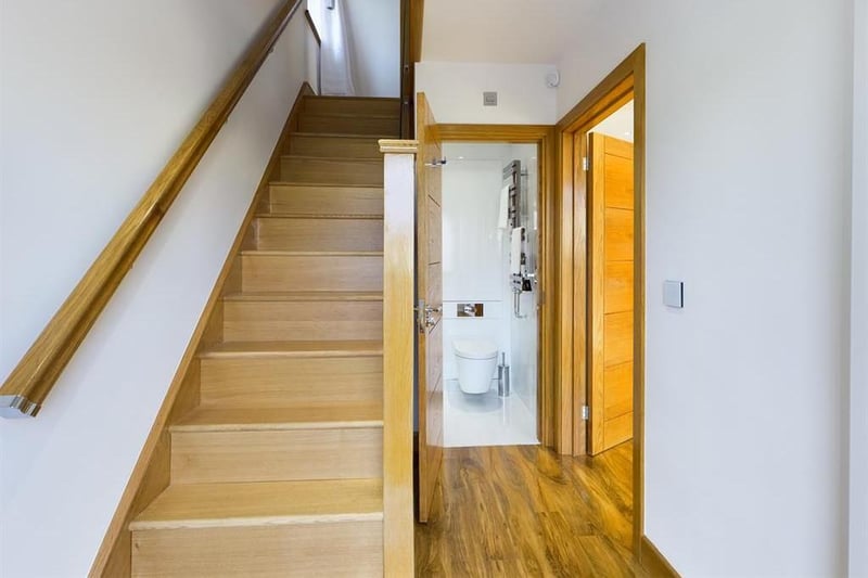 All staircase components are solid oak