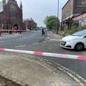 Raby Road has reopened near the former Engineers' Social Club following a blaze on Tuesday night.