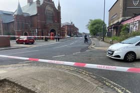 Raby Road has reopened near the former Engineers' Social Club following a blaze on Tuesday night.