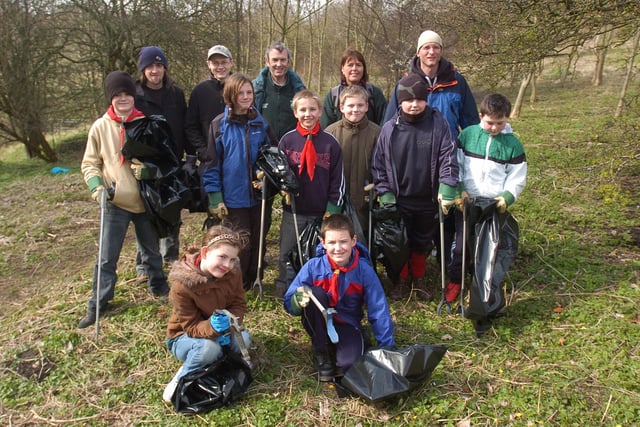 The 17th and 18th Hartlepool Scouts litter pick at the Woodland Family Park in 2008.