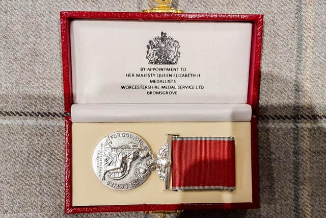 Stuart's British Empire Medal for services to the community.