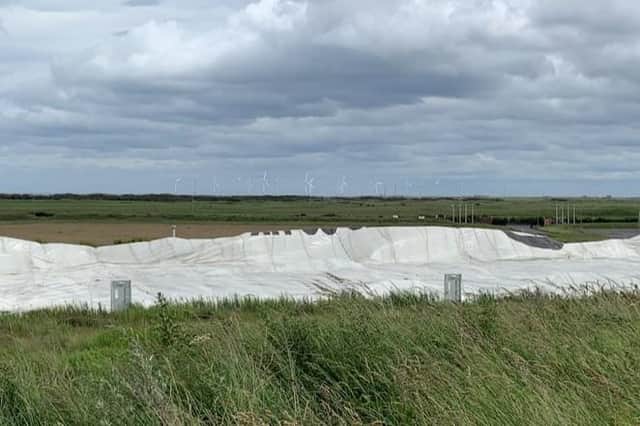One of Hartlepool's JD Sports Domes on Tees Road can be seen completely deflated.