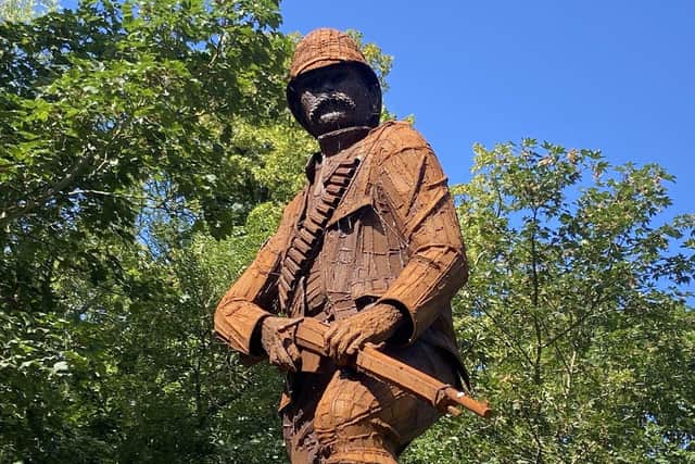 The Boer War statue was created by celebrated artist Ray Lonsdale following a £25,000 fundraising appeal.