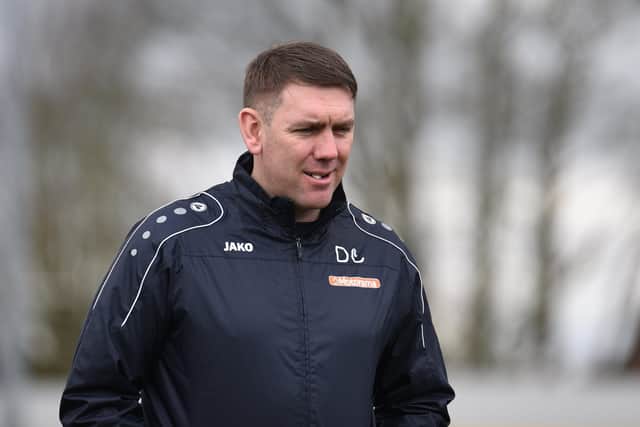 Hartlepool United manager Dave Challinor. (Credit: Paul Paxford | MI News) SUTTON, ENGLAND - MARCH 14TH