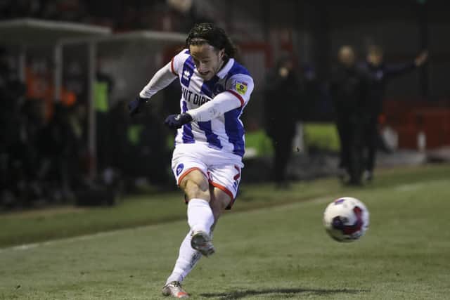 Jamie Sterry made his long-awaited return for Hartlepool United in the win over Crawley Town. (Credit: Tom West | MI News)