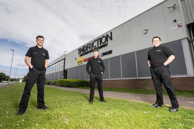 TMD Friction maintenance apprentices Jonny Davison, Jack Fallow and Stephen Smailes.