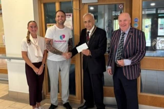 Left to right: Brooke Gordon and Marc Hindson of Manners & Harrison and Mohamed Menabawey and Alan Lakey of Rotary Hartlepool.