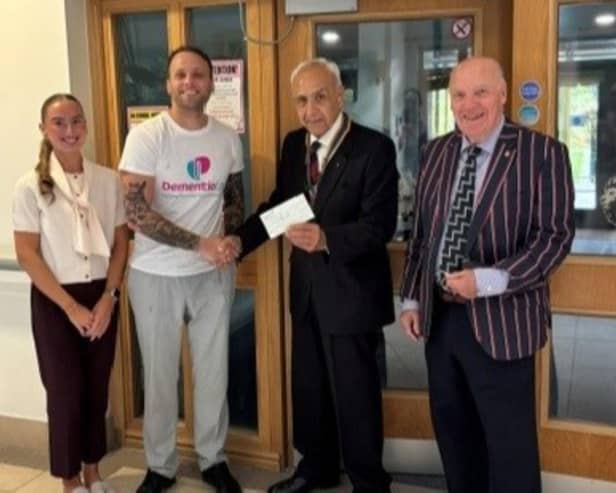 Left to right: Brooke Gordon and Marc Hindson of Manners & Harrison and Mohamed Menabawey and Alan Lakey of Rotary Hartlepool.