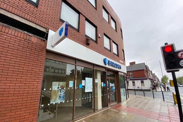 Barclays in York Road, which was targeted in an armed robbery, leading to the theft of a "significant" amount of cash.