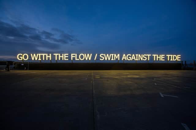 With_Against by Tim Etchells at Seaham Marina.