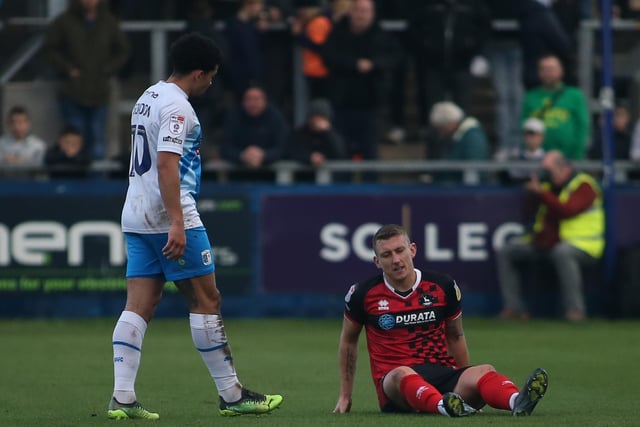 Forced off with injury after remaining on longer than he should have but looked uncomfortable after Pools went behind and ultimately part of a defence who conceded three in 21 minutes. (Credit: Michael Driver | MI News)