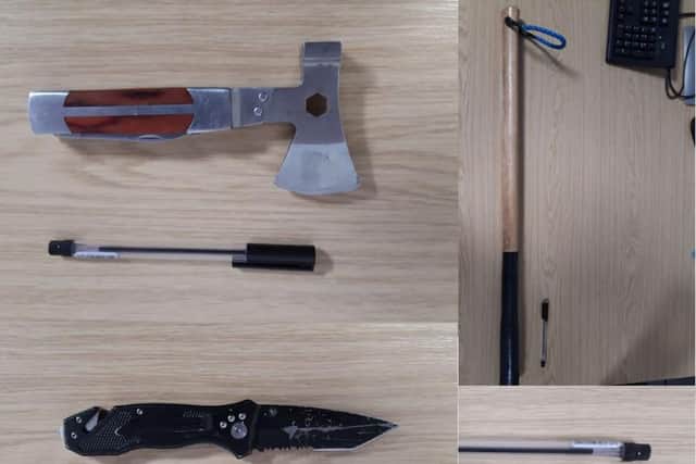 Some of the weapons officers seized./Photo: Hartlepool Neighbourhood Police Team