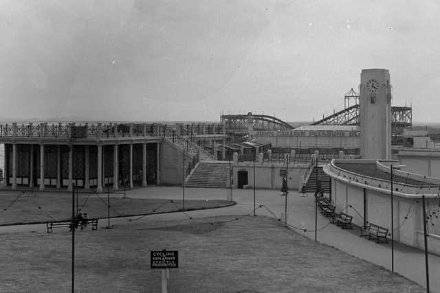 Seaton's south shelter, bus station and roller coaster.