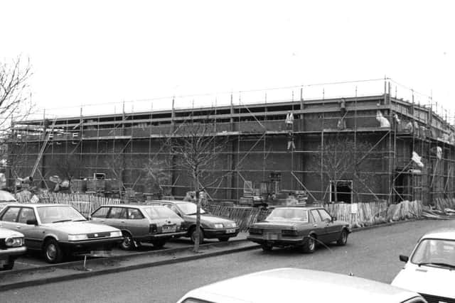 The Mill House Sports Centre under construction in 1986.