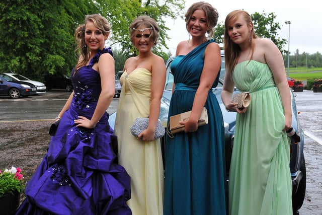 Arriving in style for their prom.