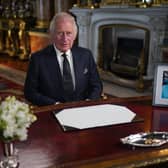 King Charles during his address to the nation. Picture PA.