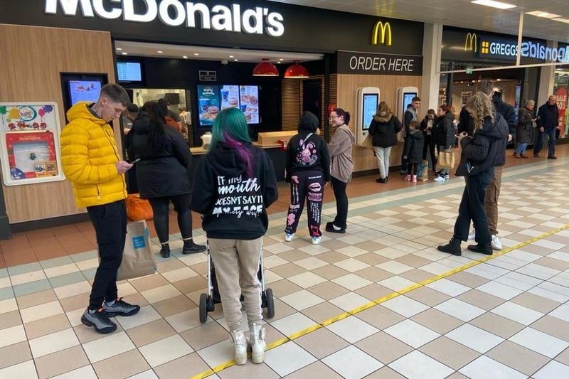 Small queues form out Middleton Grange's McDonald's branch.