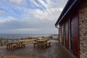 The cafe has stunning views over the coast.