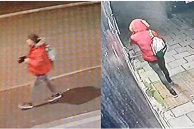 CCTV images of Lewis the day he went missing on January 28.