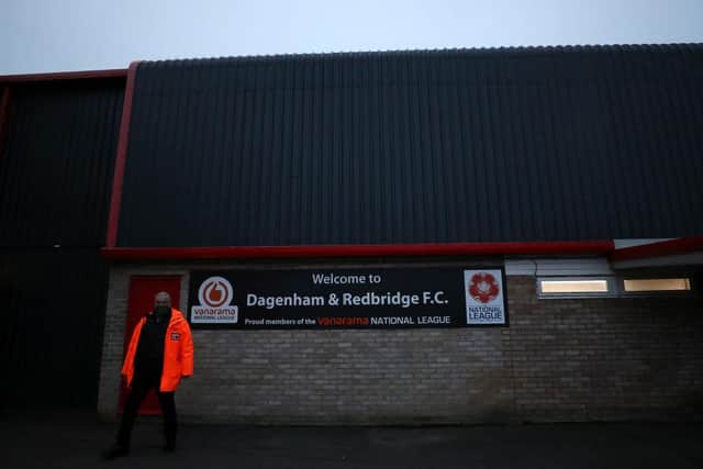 Outside the Chigwell Construction Stadium, Dagenham (Photo by Catherine Ivill/Getty Images)