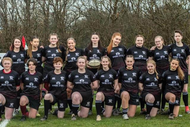 Hartlepool Rugby Club under 16 girls team.